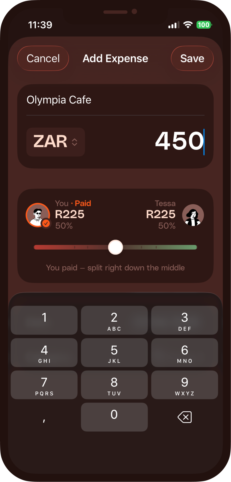 BetterHalve — add expense in seconds